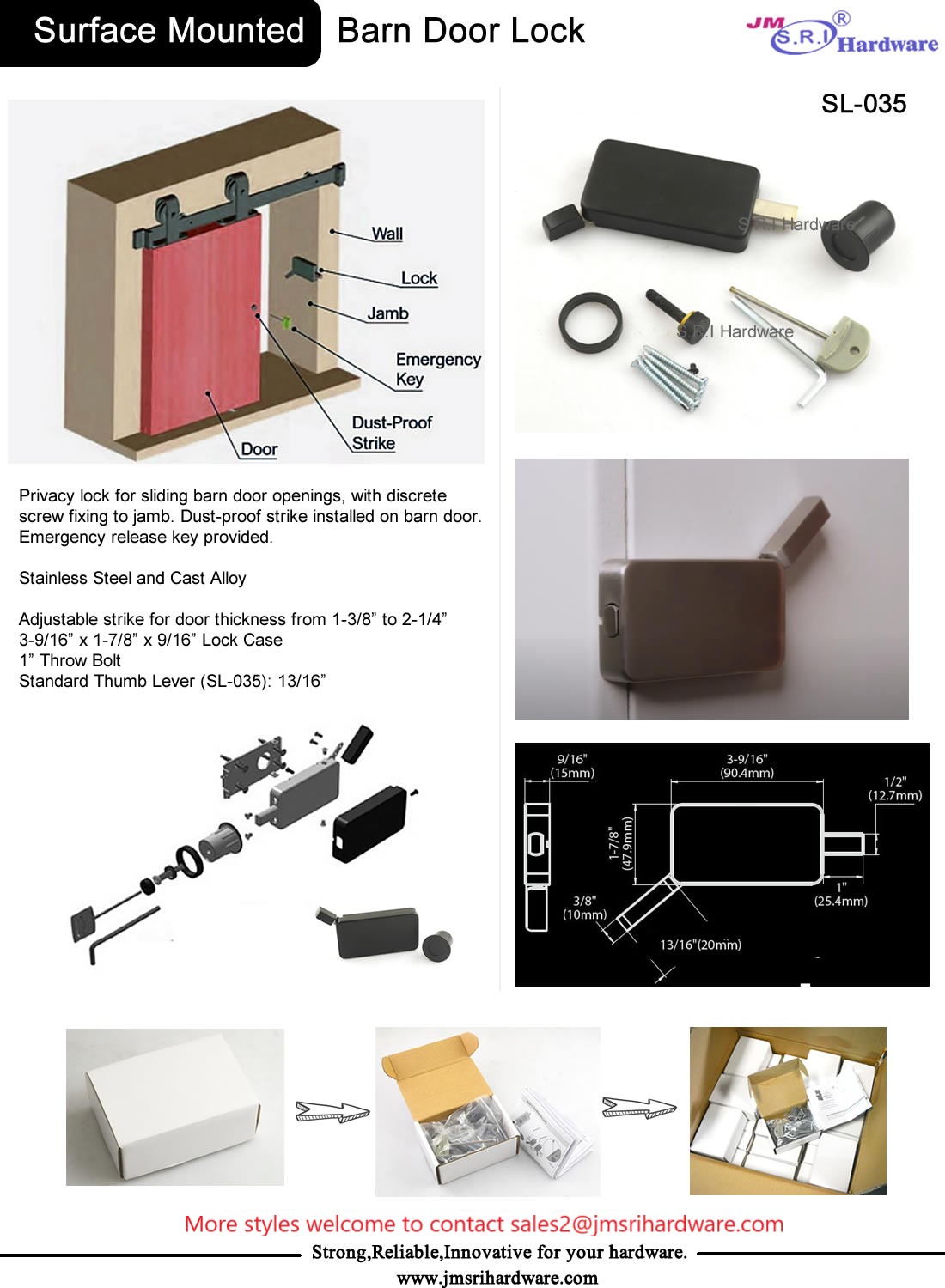 Barn door lock